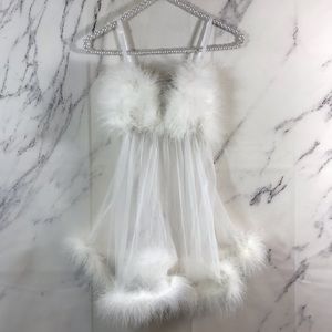 Fredrick’s Of Hollywood Faux Fur Babydoll Sexy